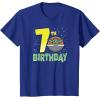 imageStar Wars The Mandalorian Holiday Grogu 7th Birthday TShirtRoyal Blue