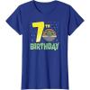 imageStar Wars The Mandalorian Holiday Grogu 7th Birthday TShirtRoyal Blue