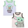 imageSTAR WARS Grogu Boys 2 Pack Tank Tops for Infants Toddlers and Big Kids  BeigeGreyLight Grey