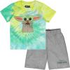 imageSTAR WARS Grogu Boys TShirt and Short Set for Toddler and Little KidsTie Dye Multi Color