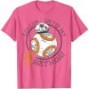 imageStar Wars BB8 Rollin Into My 8th Birthday Portrait TShirtPink Heather