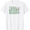 imageStar Wars Earth Day Yoda Groovy Font Think Green Always TShirtWhite