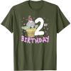 imageStar Wars The Mandalorian Grogu 2nd Birthday Ice Cream Cone TShirtOlive Green