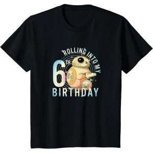 imageKids Star Wars Classic BB8 ampamp DO Rolling Into My 6th Birthday TShirtBlack
