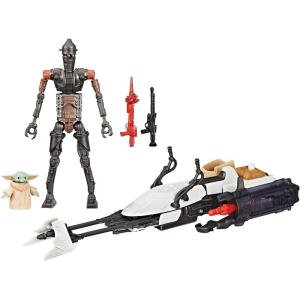 imageSTAR WARS Epic World of Action IG11 ampamp Grogu Speeder Bike 4Inch Scale Action Figures ampamp Vehicle Toys for Boys ampamp Girls Ages 4