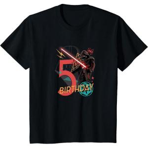 imageStar Wars Classic Retro Darth Vader Galactic 5th Birthday TShirtBlack