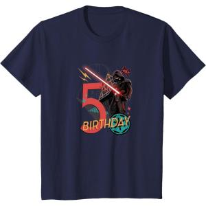 imageStar Wars Classic Retro Darth Vader Galactic 5th Birthday TShirtNavy Blue