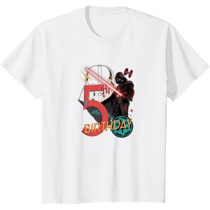 imageStar Wars Classic Retro Darth Vader Galactic 5th Birthday TShirtWhite