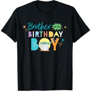 imageStar Wars Grogu Mandalorian Toon Brother of the Birthday Boy TShirtBlack