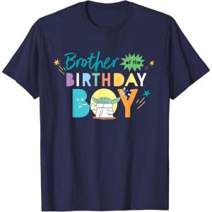 imageStar Wars Grogu Mandalorian Toon Brother of the Birthday Boy TShirtNavy Blue