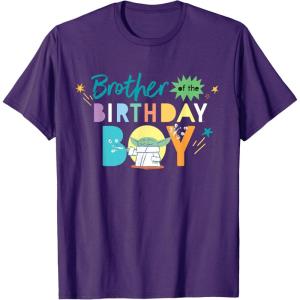 imageStar Wars Grogu Mandalorian Toon Brother of the Birthday Boy TShirtPurple