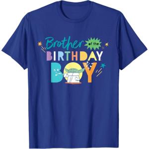 imageStar Wars Grogu Mandalorian Toon Brother of the Birthday Boy TShirtRoyal Blue