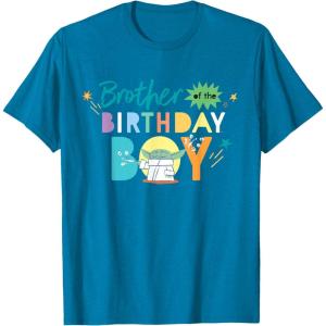 imageStar Wars Grogu Mandalorian Toon Brother of the Birthday Boy TShirtSapphire Blue
