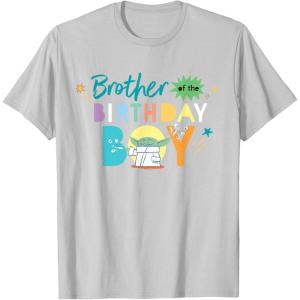 imageStar Wars Grogu Mandalorian Toon Brother of the Birthday Boy TShirtSilver Grey