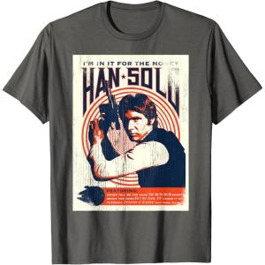 imageStar Wars Han Solo Im In It For The Money Vintage TShirtAsphalt Grey