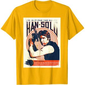 imageStar Wars Han Solo Im In It For The Money Vintage TShirtGolden Yellow
