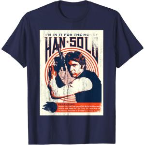 imageStar Wars Han Solo Im In It For The Money Vintage TShirtNavy Blue