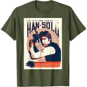 imageStar Wars Han Solo Im In It For The Money Vintage TShirtOlive Green