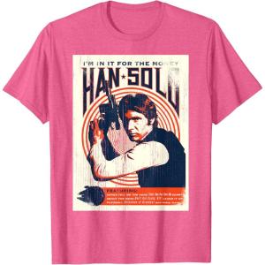 imageStar Wars Han Solo Im In It For The Money Vintage TShirtPink Heather