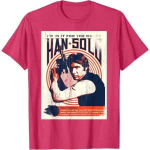 imageStar Wars Han Solo Im In It For The Money Vintage TShirtRed Heather