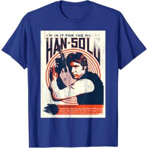imageStar Wars Han Solo Im In It For The Money Vintage TShirtRoyal Blue