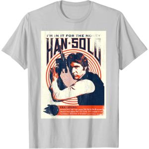 imageStar Wars Han Solo Im In It For The Money Vintage TShirtSilver Grey
