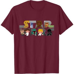 imageStar Wars Logo Kawaii MultiCharacter TShirtBurgundy
