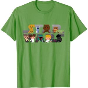imageStar Wars Logo Kawaii MultiCharacter TShirtGrass Green
