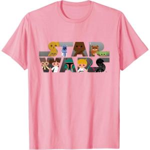 imageStar Wars Logo Kawaii MultiCharacter TShirtPink
