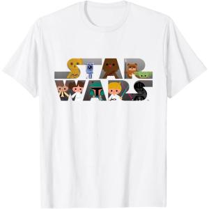 imageStar Wars Logo Kawaii MultiCharacter TShirtWhite