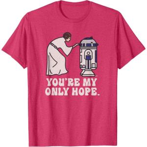 imageStar Wars Princess Leia R2D2 Youre My Only Hope Retro TShirtRed Heather