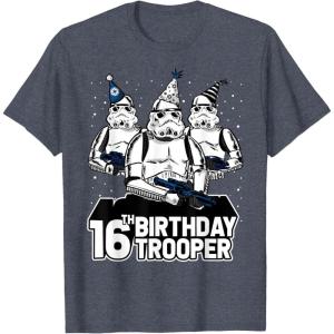 imageStar Wars Stormtrooper Party Hats Trio 16th Birthday Trooper TShirtHeather Blue