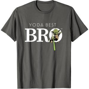 imageStar Wars Yoda Best Bro Lightsaber Gift for Brother TShirtAsphalt Grey