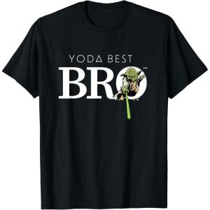 imageStar Wars Yoda Best Bro Lightsaber Gift for Brother TShirtBlack