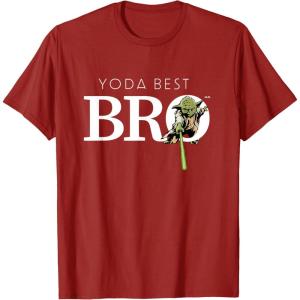 imageStar Wars Yoda Best Bro Lightsaber Gift for Brother TShirtCranberry Red