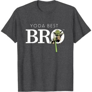 imageStar Wars Yoda Best Bro Lightsaber Gift for Brother TShirtDark Heather Grey