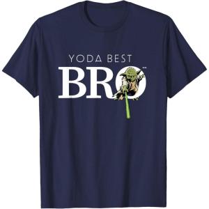 imageStar Wars Yoda Best Bro Lightsaber Gift for Brother TShirtNavy Blue