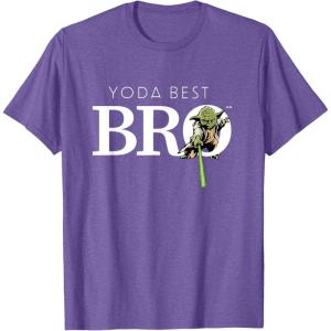 imageStar Wars Yoda Best Bro Lightsaber Gift for Brother TShirtPurple Heather