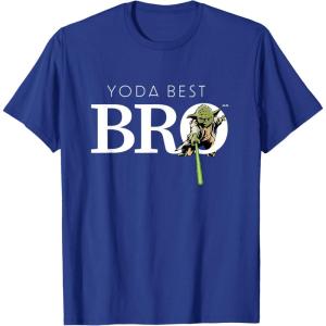 imageStar Wars Yoda Best Bro Lightsaber Gift for Brother TShirtRoyal Blue