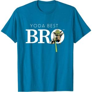 imageStar Wars Yoda Best Bro Lightsaber Gift for Brother TShirtSapphire Blue