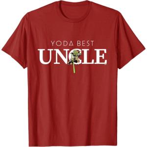 imageStar Wars Yoda Best Uncle Lightsaber Gift for Family TShirtCranberry Red