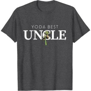 imageStar Wars Yoda Best Uncle Lightsaber Gift for Family TShirtDark Heather Grey