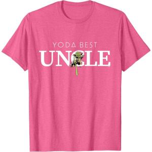 imageStar Wars Yoda Best Uncle Lightsaber Gift for Family TShirtPink Heather
