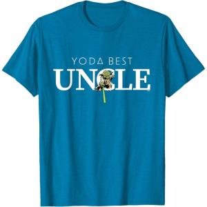 imageStar Wars Yoda Best Uncle Lightsaber Gift for Family TShirtSapphire Blue