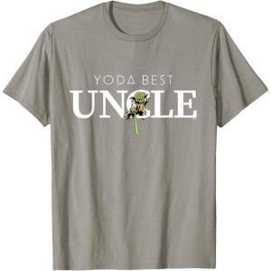 imageStar Wars Yoda Best Uncle Lightsaber Gift for Family TShirtSlate Grey