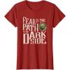 imageStar Wars Yoda Quote Fear is the Path to the Dark Side TShirtCranberry Red