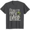 imageStar Wars Yoda Quote Fear is the Path to the Dark Side TShirtDark Heather Grey