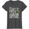 imageStar Wars Yoda Quote Fear is the Path to the Dark Side TShirtDark Heather Grey