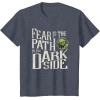 imageStar Wars Yoda Quote Fear is the Path to the Dark Side TShirtHeather Blue
