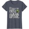 imageStar Wars Yoda Quote Fear is the Path to the Dark Side TShirtHeather Blue